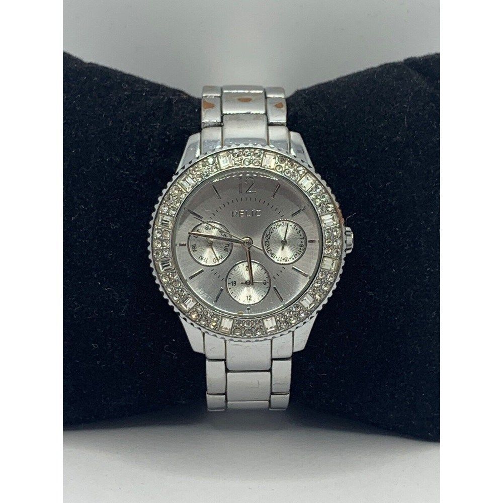 Relic ZR15739 Womens Silver Stainless Steel Analog Silver Dial Wrist Watch KL215